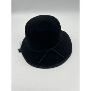 Callanan 100% Wool black hat NWT tie detail